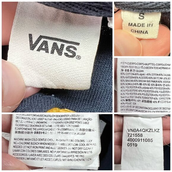 Vans Fleece Pullover Sweatshirt Half Zip Jacket Small - Picture 3 of 10